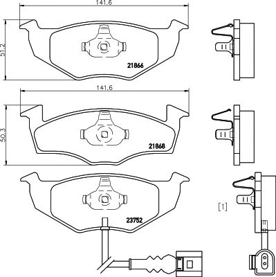 set placute frana,frana disc VW POLO 01-