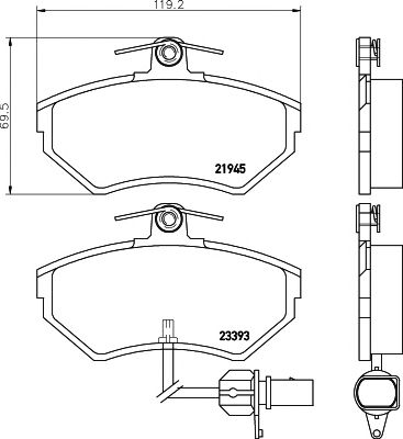 set placute frana,frana disc VW A4 94-/ PASSAT 96-