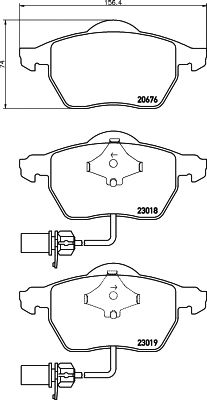 set placute frana,frana disc VW A6 01/97-