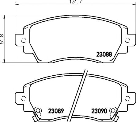 set placute frana,frana disc TOYOTA COROLLA 98-