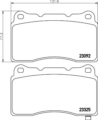 set placute frana,frana disc SUBARU IMPREZA/WRX 2,0-2,5 01- 131,8 X 77,3 X 15