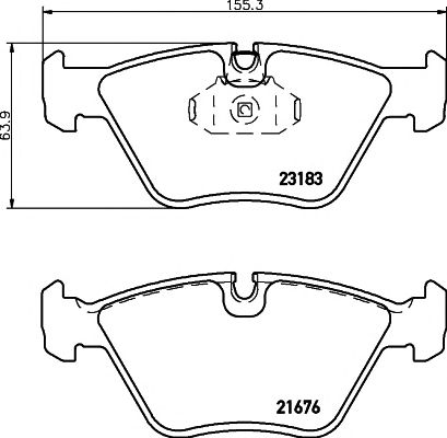 set placute frana,frana disc BMW 3/X3/Z4 (E46/E83) 2,0-3,0 00-11 EPAD 155,1 X 63,9 X 20,3 156,3 X 63,9 X 20,3