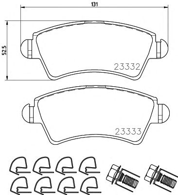 set placute frana,frana disc PEUGEOT 206 1,6/2,0