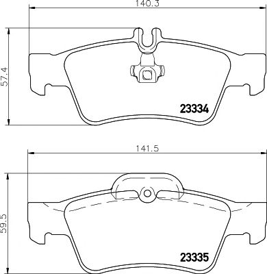 set placute frana,frana disc MERCEDES-BENZ W211/W212/W220/W221/C219/C218/X218 02- EPAD 140,3 X 57,4 X 16,8 141,5 X 59,5 X 16,8