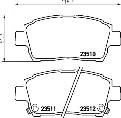 set placute frana,frana disc TOYOTA COROLLA 1,4-1,8 99-/YARIS/CELICA