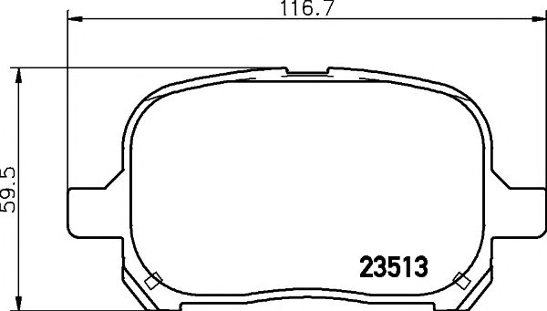 set placute frana,frana disc TOYOTA CAMRY/PREVIA 2,2-3,0 96-03 116,7 X 59,5 X 17