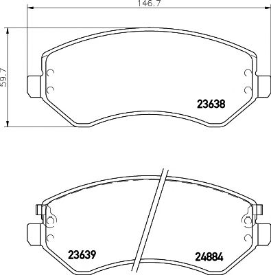 set placute frana,frana disc CHRYSLER VOYAGER 00-