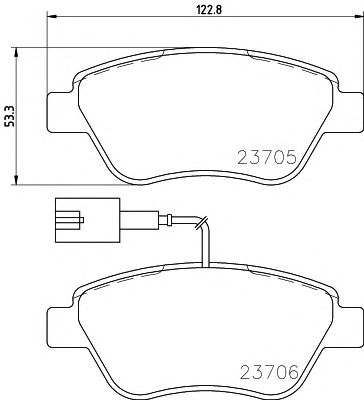 set placute frana,frana disc FIAT FIORINO/GRANDE PUNTO/EVO/500 0,9-1,4 07- 122,8 X 53,3 X 17,8