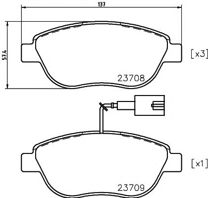 set placute frana,frana disc FIAT DOBLO 10-