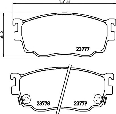 set placute frana,frana disc MAZDA 626 98- 2,0D/PREMACY 2,0