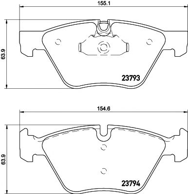 set placute frana,frana disc BMW 5 (E60/E61) 2,0-2,5 03-10 EPAD 155,1 X 63,9 X 20,3 154,6 X 63,9 X 20,3