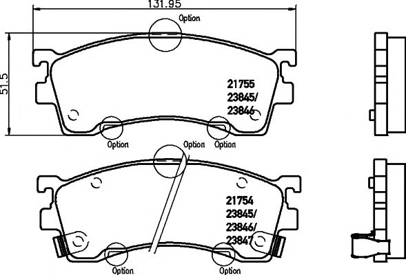 set placute frana,frana disc MAZDA 626 91-/PROBE/323 98-