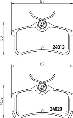 set placute frana,frana disc TOYOTA AVENSIS 97-