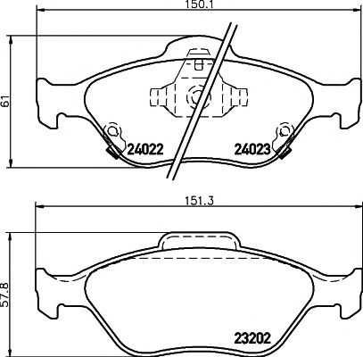 set placute frana,frana disc TOYOTA YARIS 06- France