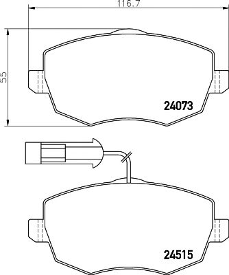 set placute frana,frana disc LANCIA YPSILON 1.2-1.4 10.03-