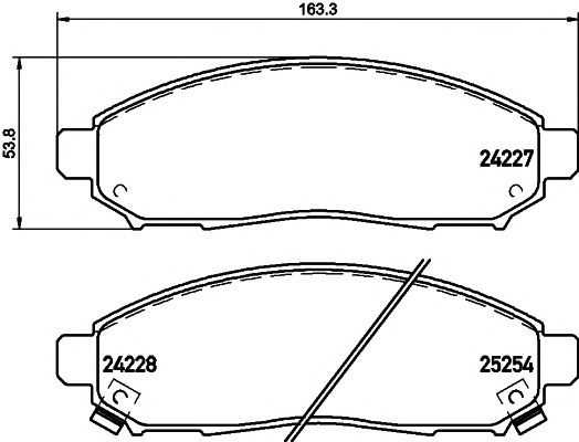 set placute frana,frana disc NISSAN LEAF ELECTRIC/NAVARA 2,5DCI 4WD 08-