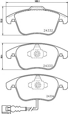 set placute frana,frana disc VW TIGUAN 1,4TSI/2,0TDI/2,0TFSI