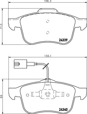 set placute frana,frana disc ALFA159 1,9JTD -07 SYS TEVES