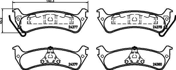 set placute frana,frana disc FORD EXPLORER/WINDSTAR 3,0-5,0 4WD 95-01