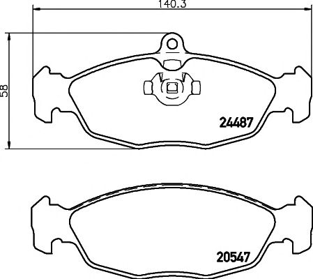 set placute frana,frana disc JAGUAR XJ/XK 8 3,2-4,2 93-05 140,3X58/48X16 TEVES