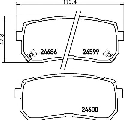 set placute frana,frana disc KIA CARNIVAL 05-/IX55 08-/H1 08-