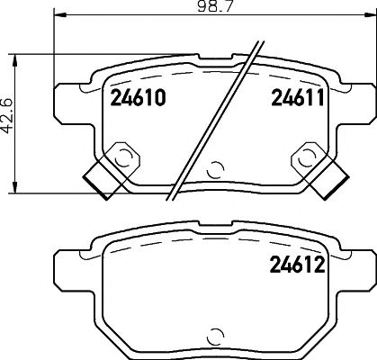 set placute frana,frana disc TOYOTA YARIS 06-/AURIS 07-JAPAN/PRIUS