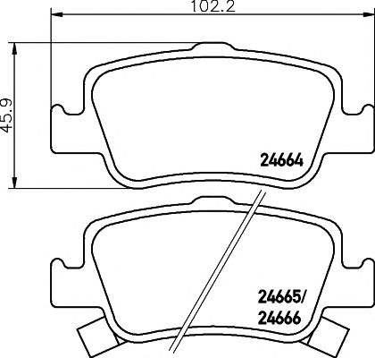 set placute frana,frana disc TOYOTA AURIS 06-