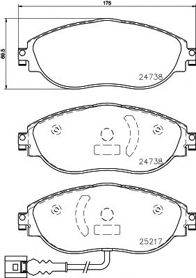 set placute frana,frana disc VW GOLF/PASSAT 15- SKODA OCTAVIA/SUPERB 15- 175x69,5x20 TRW