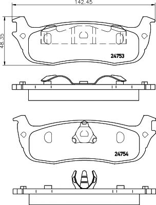 set placute frana,frana disc FORD USA F-150 4,2-4,6 96-07 142,5x48,4x16,5 KELSEY-HAYES