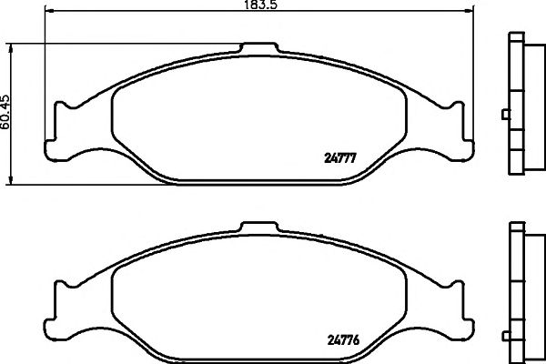 set placute frana,frana disc FORD USA MUSTANG 3,8-4,6 99-04 183,5 X 60,5 X 15,4