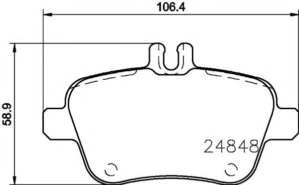 set placute frana,frana disc MERCEDES-BENZ W176/X156 2,0 12- TRW 106,4x58,9x18,4