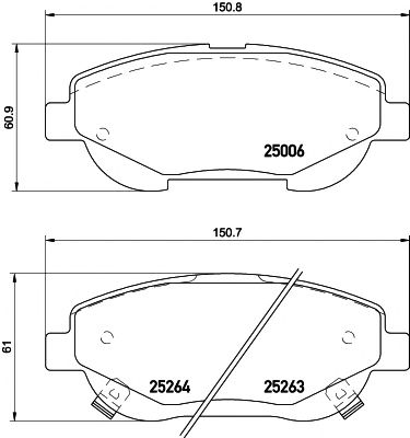 set placute frana,frana disc TOYOTA AVENSIS 09- COMBI 2,2D/V