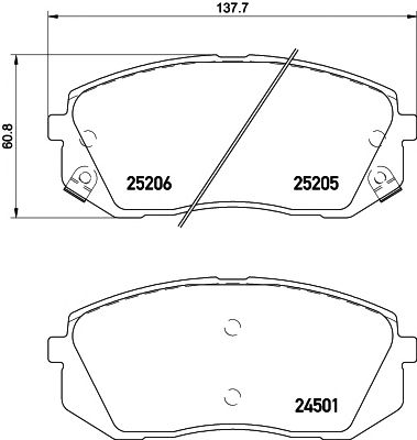 set placute frana,frana disc HYUNDAI I40/IX35/TUCSON 1,6-2,0 GDI 10-