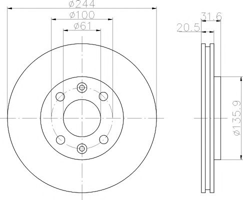 Set frana, frana disc