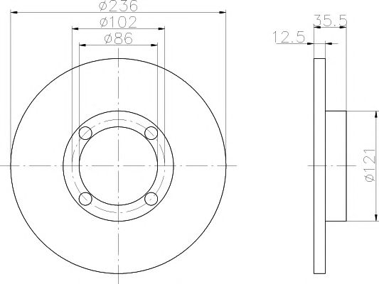 Set frana, frana disc