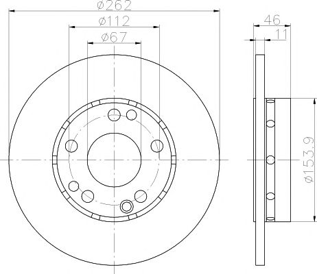 Disc frana MERCEDES-BENZ W201 1,8/200-250D 82- 262x11