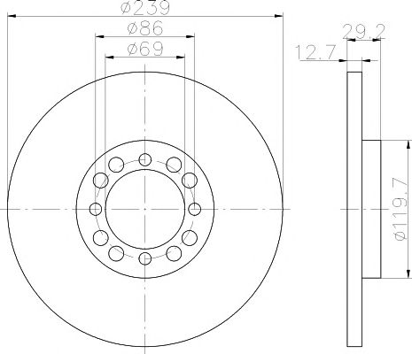 Disc frana VOLVO 340/360 75- 239X12,7