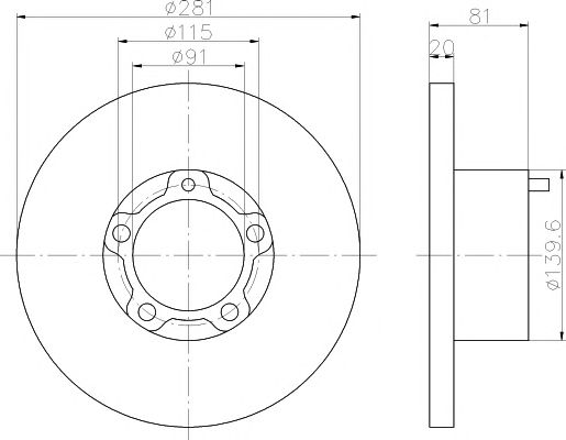 Disc frana VW LT 28-55 81-96 281x20