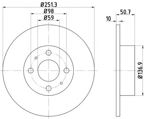 Disc frana FIAT STILO 01-/MULTIPLA/BRAVO 07-/LYBRA