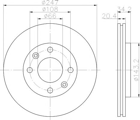 Disc frana CITROEN XSARA/206 1,4-1,9D Q247