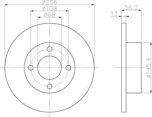 Disc frana VW A80/100 1,6/2,2 91-92 256x13