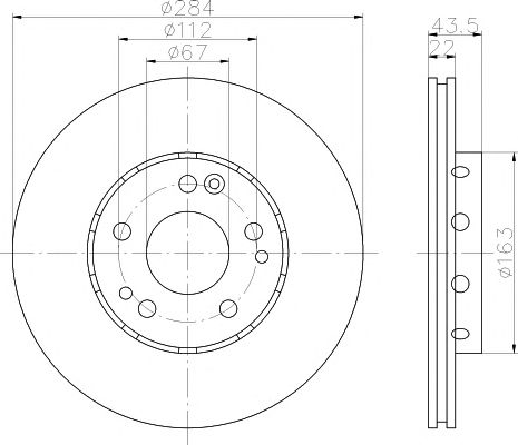 Disc frana MERCEDES-BENZ W124 260/290 86- 284X22