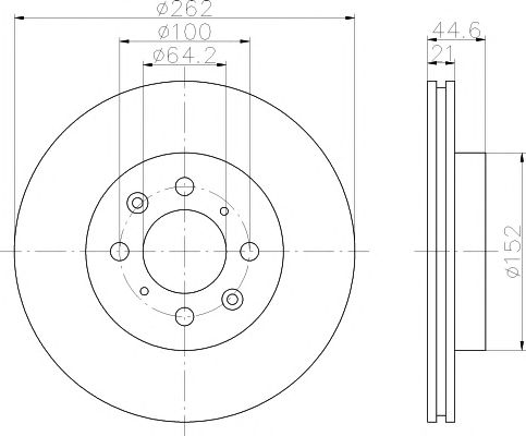 Disc frana HONDA CIVIC 94- UK/JP/CRX/JAZZ/CITY 08-/ROVER 200/400/25/45 262MM 44,6MM