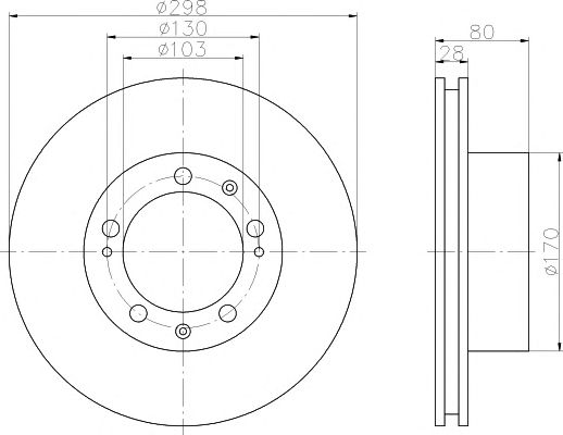 Disc frana PORSCHE 911 3,6 89-94 298X28