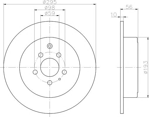 Disc frana PEUGEOT 806 1,8-2,1 295X10