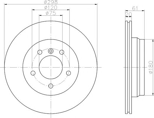 Disc frana BMW E39 96- 298X20