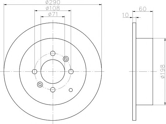 Disc frana PEUGEOT 406 1,8-3,0 96- 290X10