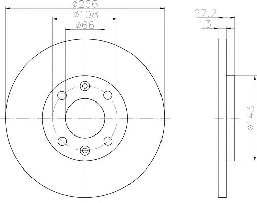 Disc frana CITROEN BERLINGO/PARTNER 96-/C2/C3