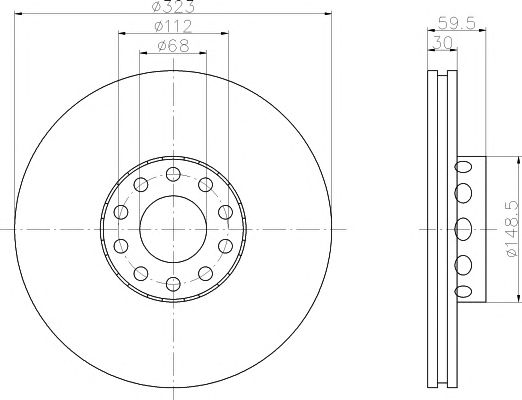 Disc frana AUDI A6/A8 2,5-6,0 QUATTRO 95-10 323MM