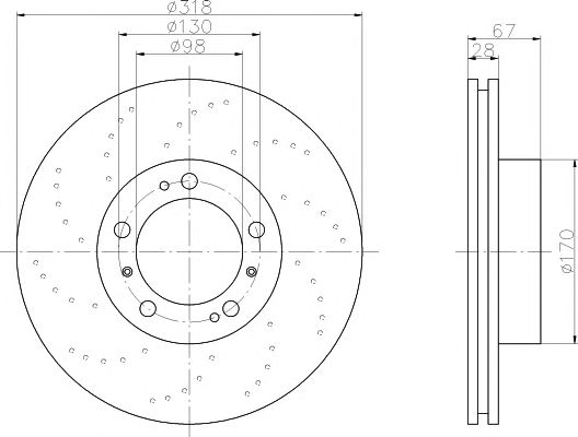 Disc frana PORSCHE 911/BOXSTER/CAYMAN 97-13 318x28